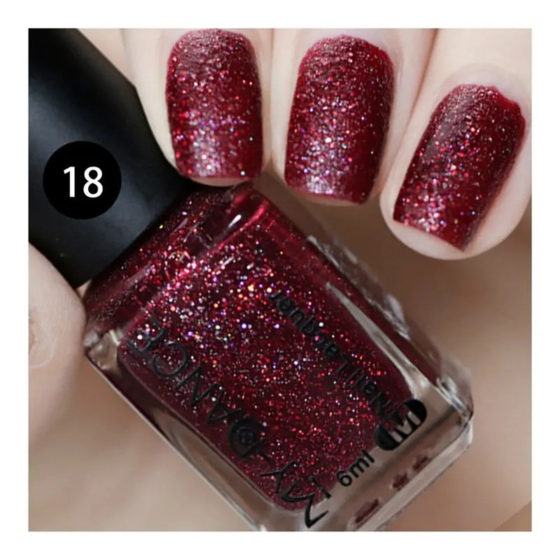 MYDANCE Lacquer Nails Art Nail Polish Gel Shining Glitter Matte Frosted Surface Nail Long