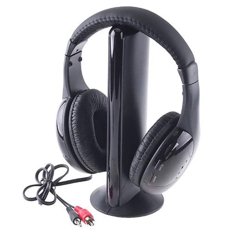 5 in 1 Hi Fi FM RF Wireless Headphone System (Wireless Reception From