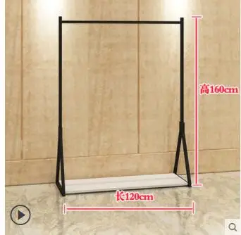 Одежда для выставочного стеллажа двойная железная цельная деревянная стойка для одежды напольная Мужская и женская одежда полка детская одежда - Цвет: 15