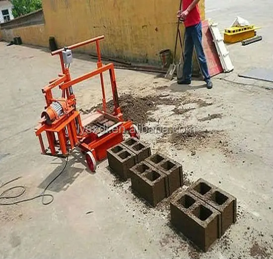 Mobile concrete block making machine, manual cement block brick making