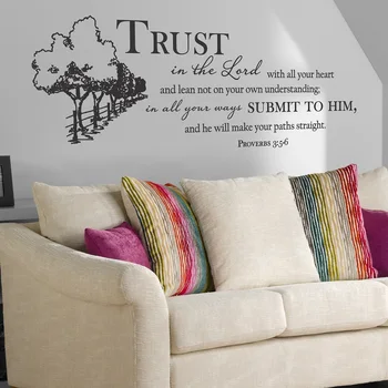 

Proverbs 3:5-6 Bible verses Spanishs vinyls wall stickers Christian living room bedroom decorative wall stickers SJ01