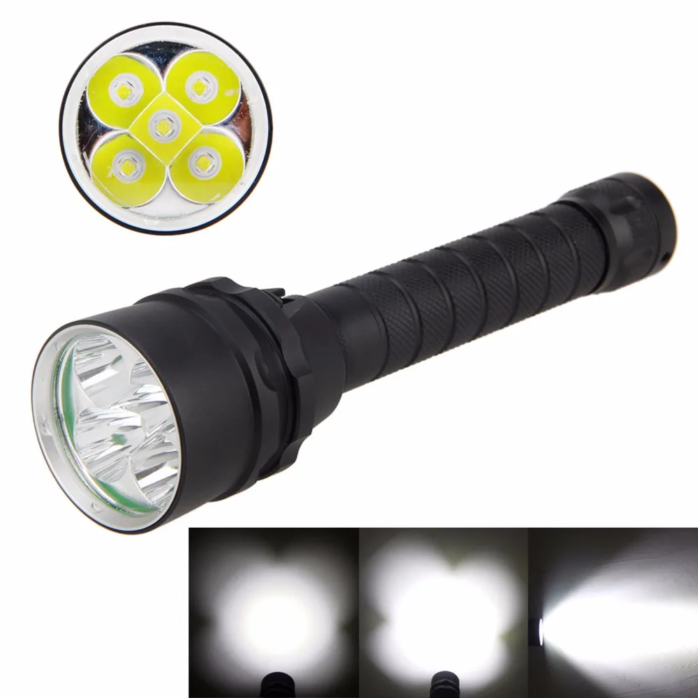 

Underwater 100m 8000Lm 5x XML L2 LED Scuba Diving Flashlight Torch 18650 Charger