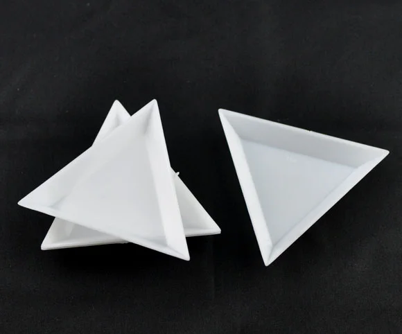 DoreenBeads 20 белые пластиковые треугольные сортировочные лотки 64x73x10 мм(B09156