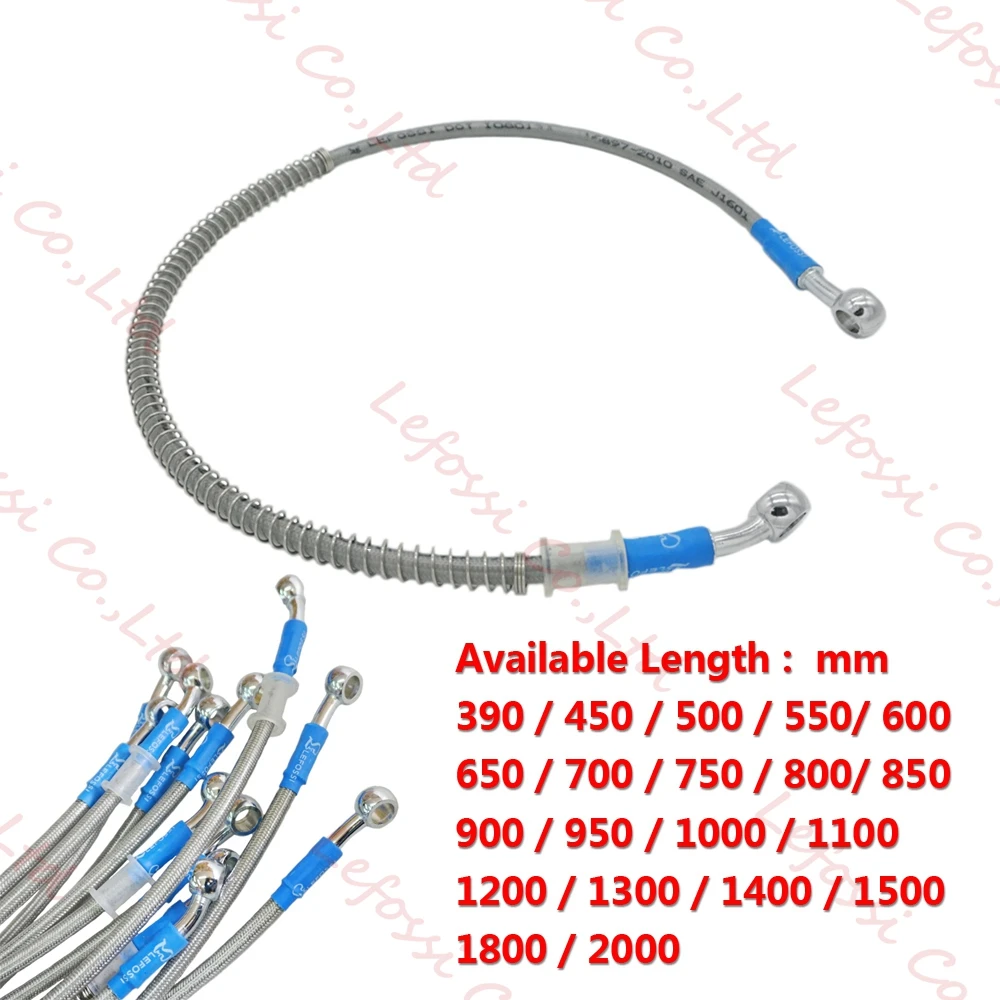 450mm 45cm Lefossi Motorcycle Reinforced Hydraulic Brake Oil Hose Line Pipe Fitting Stainless Steel Braided Cable For Motorcycle Pit Dirt Bike Enduro Motocross Street Bikes Sport Bikes 