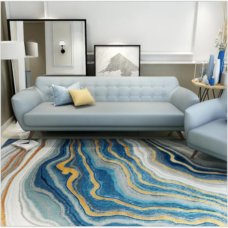 AOVOLL Abstract Light Luxury Carpet For Living Room Sofa Coffee Table Nordic Carpet Bedroom Modern Rugs And Mats Large Carpet