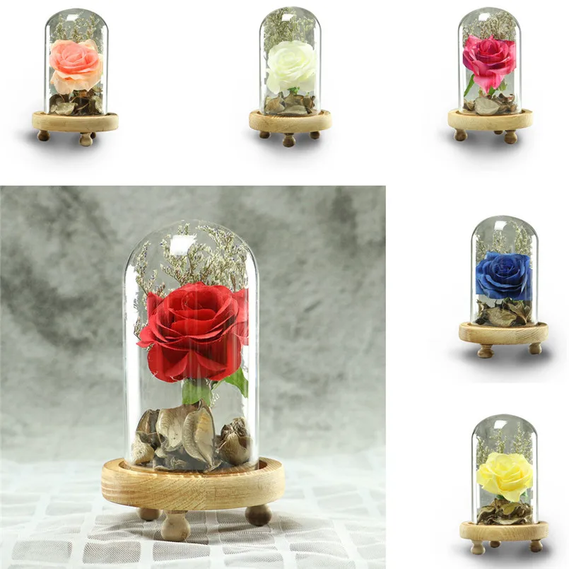 

Romantic Glass Rose For Wedding Decoration Birthday Party Mini Artificial Flower Souvenirs Abanicos Para Boda 40JULY08