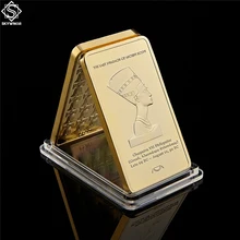 Replica Gold Bullion Egypt Queen Cleopatra VII Philopator Pyramid 1 Troy OZ 999/1000 Gold Bars 50*28*3mm Coins Collectibles