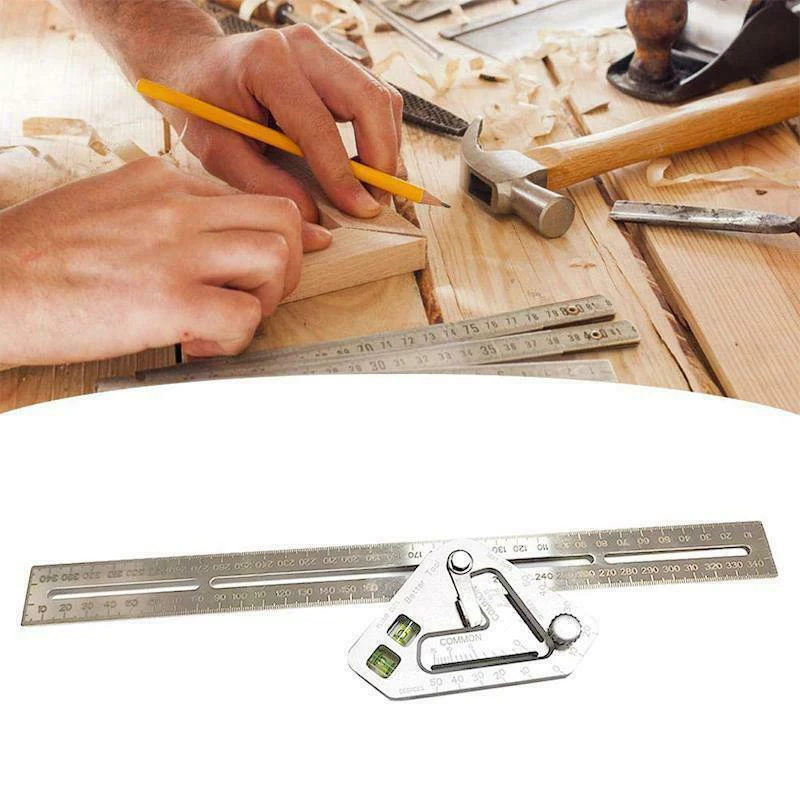 Multifunction Woodworking Triangle Ruler Angle Ruler Revolutionary Carpentry Measuring Tool Stainless Steel Aluminum Alloy