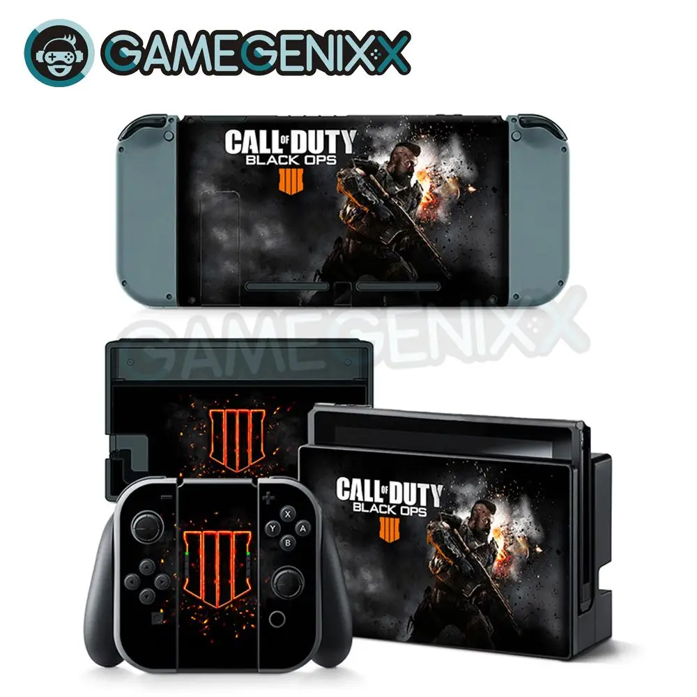 

GAMEGENIXX Skin Sticker Vinyl Decal Protective Cover Full Set for Nintendo Switch Console Joy-Con Dock - Black Sniper Call Duty