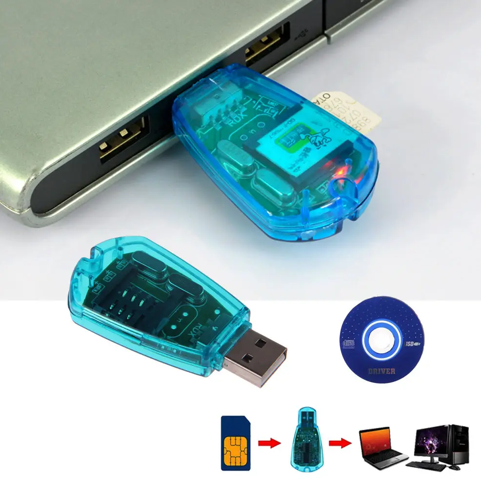 USB кард ридер для sim карт устройство записи копии клон - Цена: 300,85 руб.