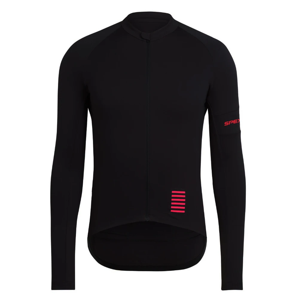 

Top quality RCC Pro team Cycling Jersey Long Sleeve Autumn Spring Thin fabric Breathable bicycle Long Sleeve Shirt black Pink gr