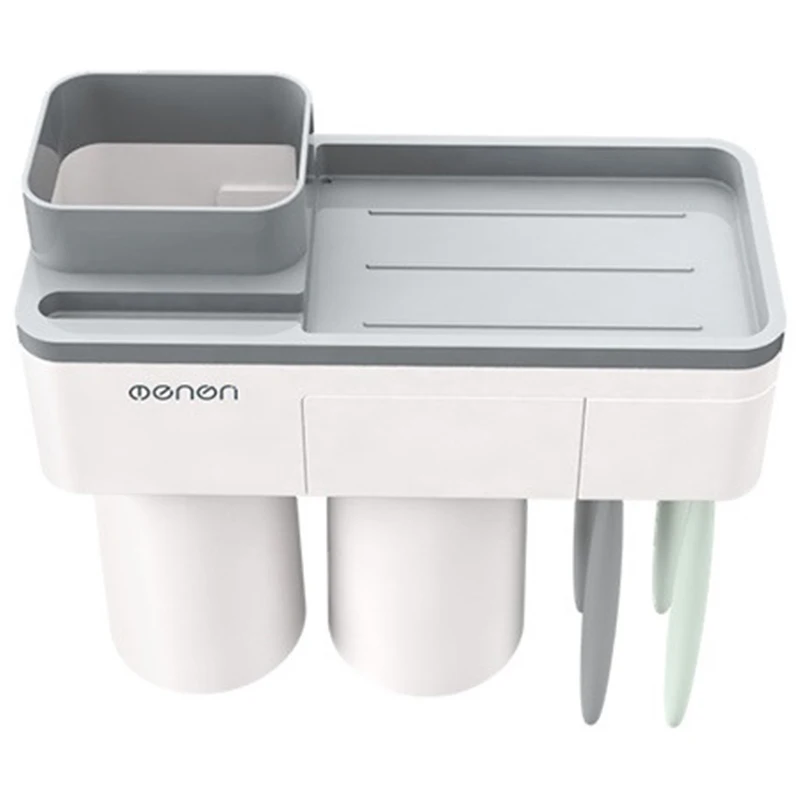 

Good Quality Toothbrush Holder Cup Makeup Cleanser Phone Bathroo Storage Toothpaste And Toothbrush Holder Wall Mount