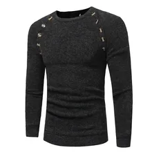 Mens Sweaters and Pullovers Autumn Winter Fashion Button Design Brand O Neck Slim Fit Casual Male Sweater Knitwear Pull Homme