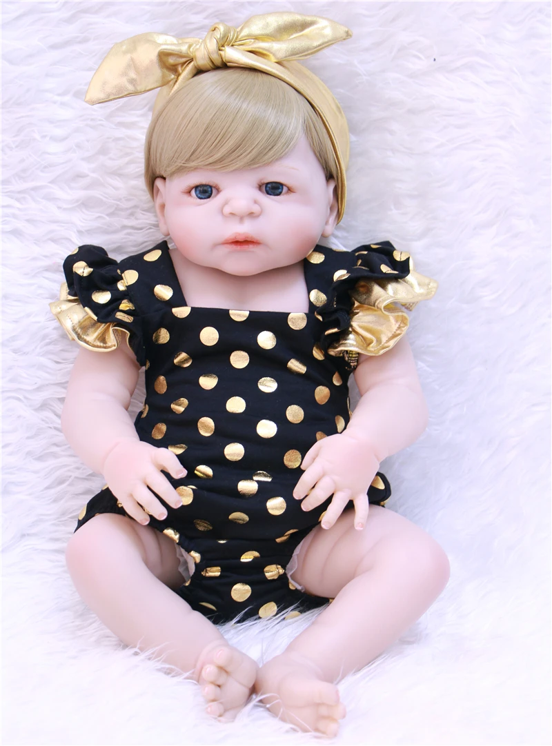 Блондинка волосы девушка bebes reborn 22 &quotNPK полный силикон Детские куклы для детей