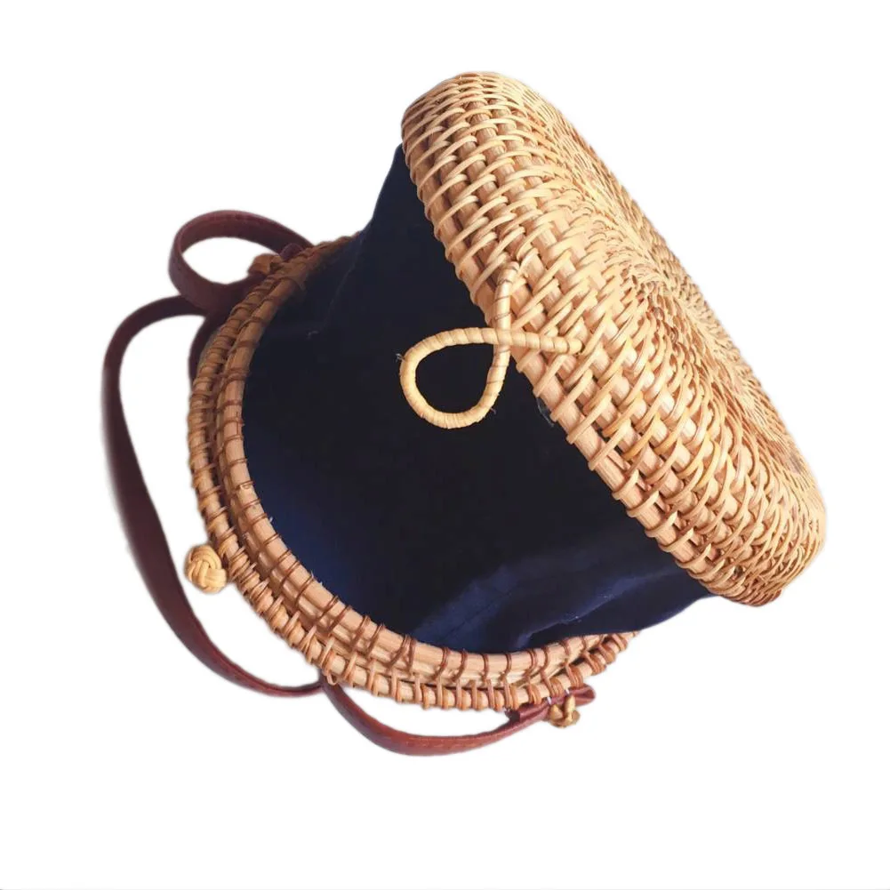 Круглые соломенные сумки для женщин пляжная сумка коробка Лето ротанга Bolsa ручной работы Тканые Bolsos Mujer БАЛИЙСКАЯ сумка круг Богемская сумочка
