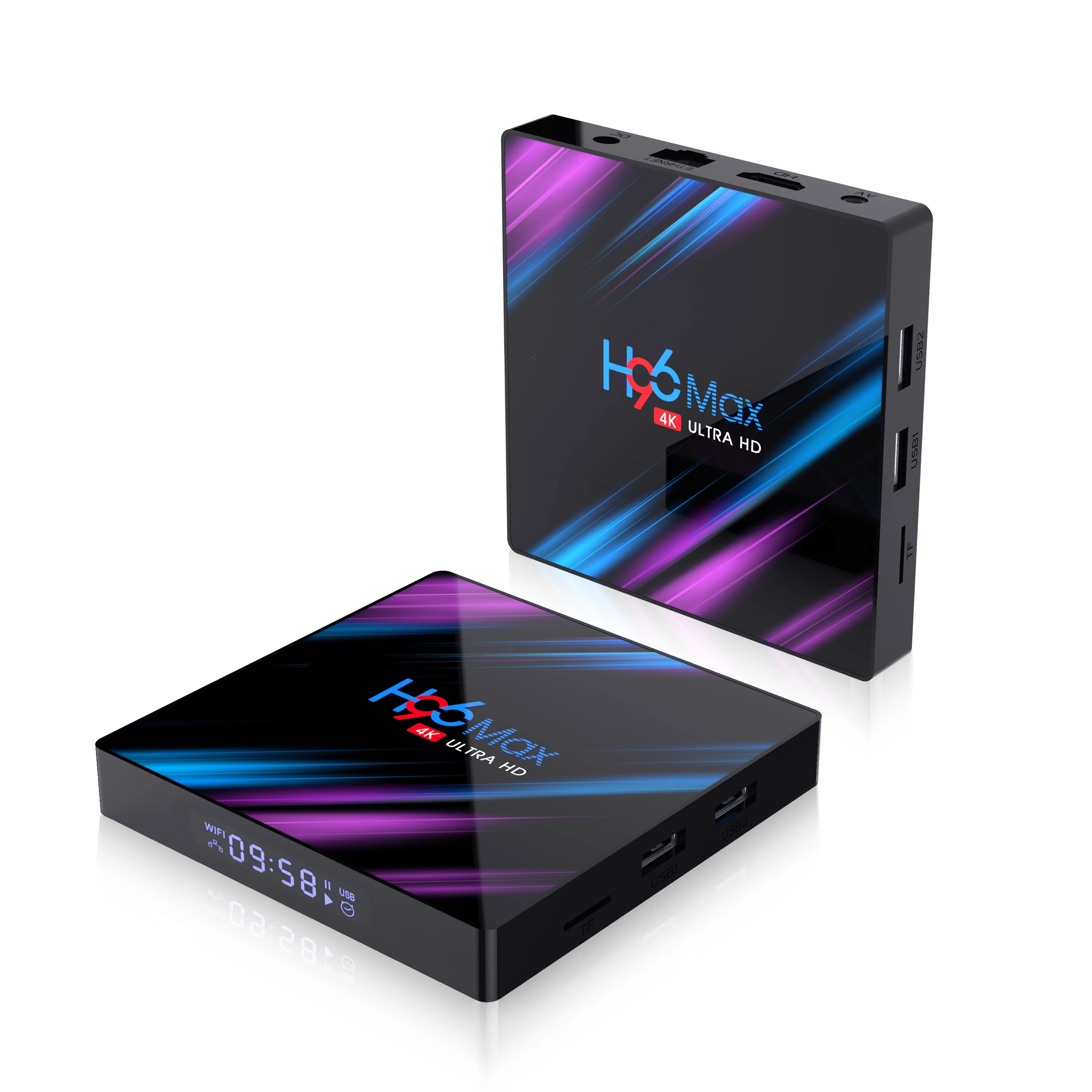 H96 MAX 3318 ТВ коробка Android 9,0 Смарт Декодер каналов