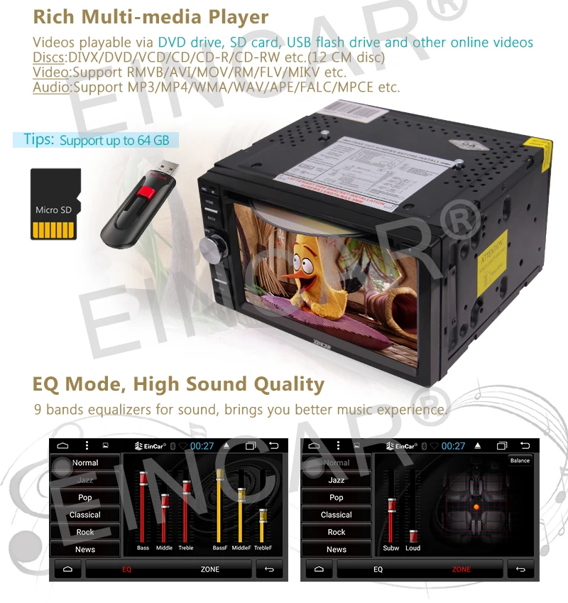 Cheap Eincar Quad Core Android6.0 Mashmallow Car stereo with DVD Player GPS Navigation support Bluetooth Car Entertainment 7 Cheap Eincar Quad Core Android6.0 Mashmallow Car stereo with DVD Player GPS Navigation support Bluetooth Car Entertainment 7