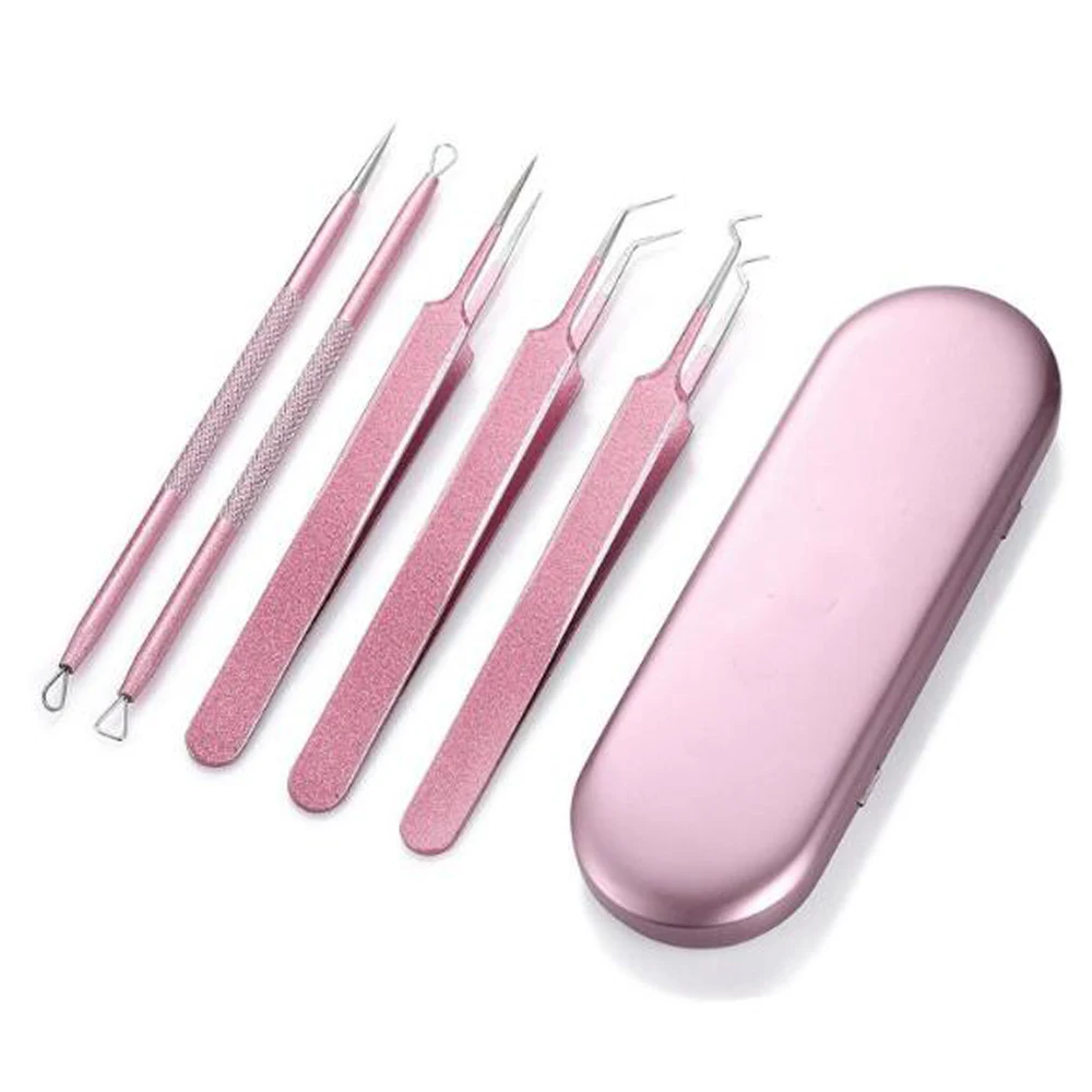 5pcs/lot Stainless Steel Blackhead Remover Tool Kit Professional Facial