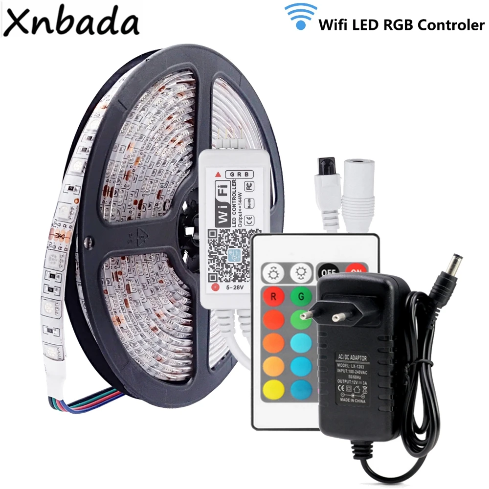 

60Leds/m RGB Led Strip 5050SMD Flexible Light Magic Home WIFI RGB Led Conntroller DC12V 3A Led Power Supply Adapter Transformer