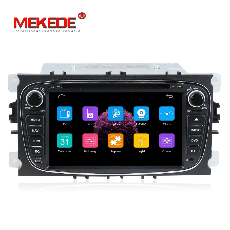 Excellent In stock 2DIN Car DVD Player GPS Navi for Ford Focus Mondeo Galaxy Kuga with Audio Radio Stereo Head Unit BT RDS Free MAP MIC 2