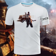 2016 Game Battlefield 1 T-shirts Short Sleeve Cotton O-Neck Printing Pattern Tops Tee Shirts