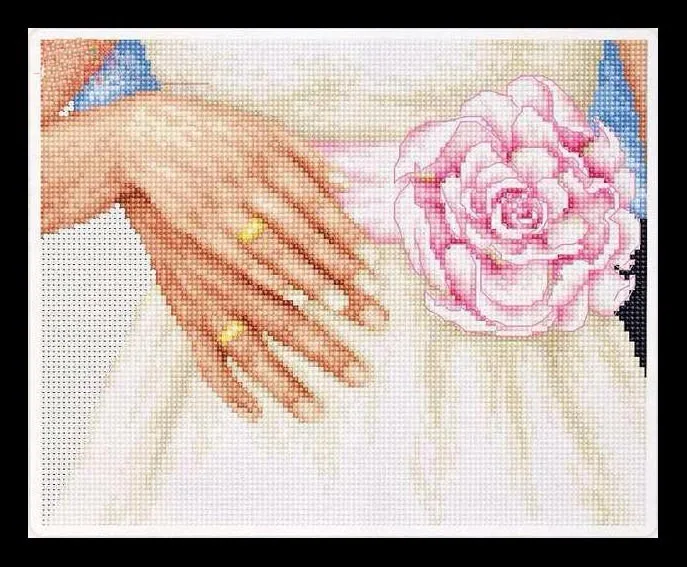 CS-1878 Cross Stitch Kit Forever Wedding Ring and Flower Love luca-s luca