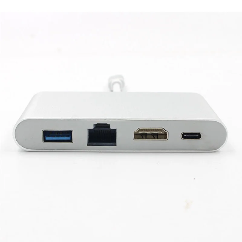 USB C к HDMI 4K + Gigabit Ethernet (RJ45 порт) 3 0 1 type адаптер|USB-хабы| |