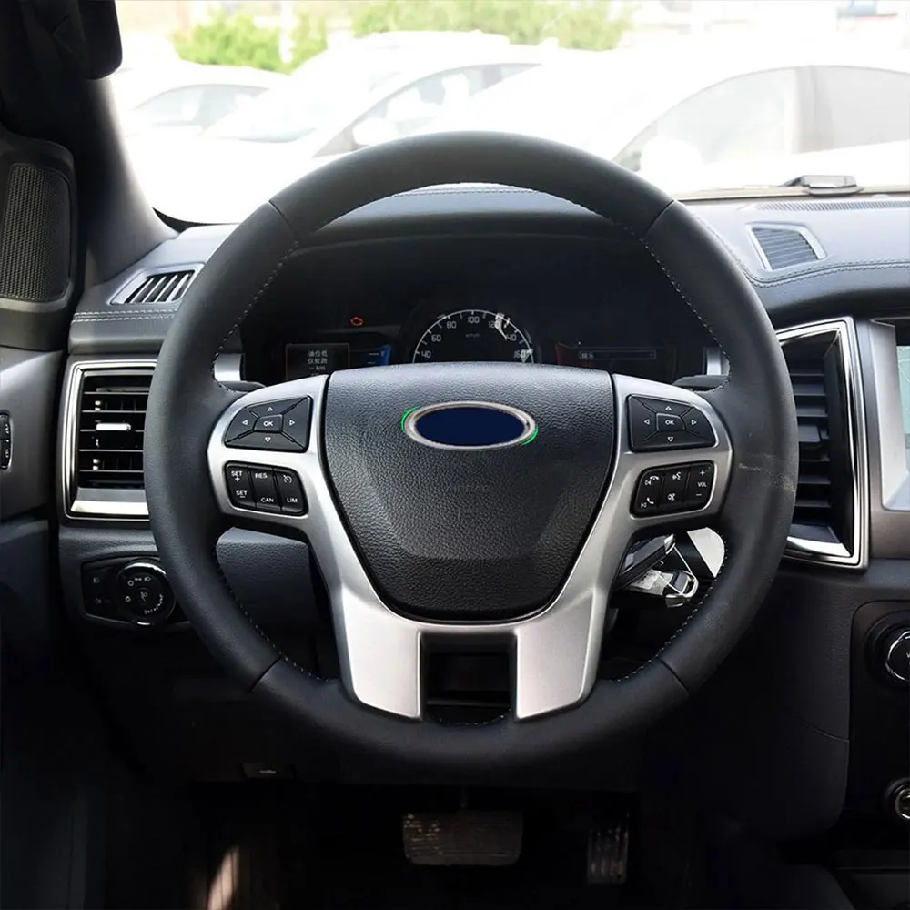 Автомобильная наклейка на руль Zlord из нержавеющей стали для Ford Everest Ranger Explorer 2015 2016