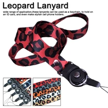 Leopard Lanyard for Phone Keys id Card gym Straps Holders Hanging rope Neck Straps 5 colors Animal Phone Straps with Keyring