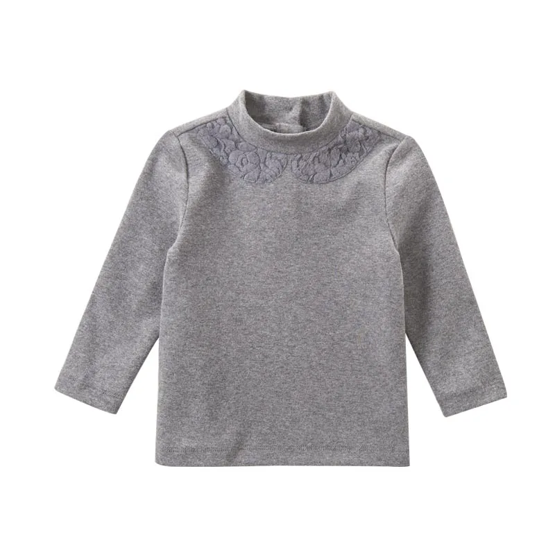 DB6528 dave bella/Осенняя модная футболка для маленьких девочек; милые детские хлопковые топы; детская футболка высокого качества - Цвет: Темно-серый