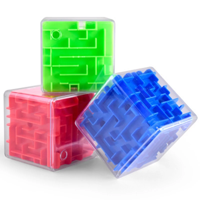 

3D Cube Puzzle Maze Toy Hand Game Case Box Fun Brain Game Challenge Fidget Toys Educational Toys For Children Color Random