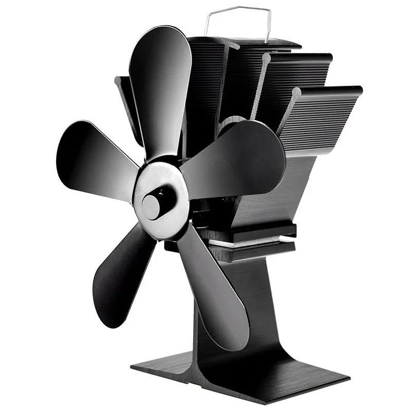 

5 Blade Stove Fan Fireplace Heat Powered Log Wood Burner Friendly Quiet Fan Home Efficient Heat Distribution