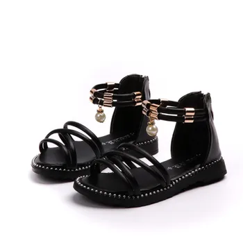 

Xinfstreet Summer Girls Gladiator Sandals 2019 Zip Children Shoes Princess Baby Girls Beach Sandals Kids Size 21-36