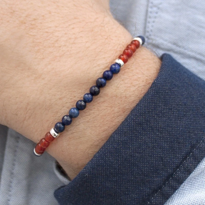 ファッション男性ビーズブレスレットクラシック天然石ビーズ手作りブレスレット フォーメンバングル女性ビーズジュエリーメイキング Charm Bracelets Aliexpress