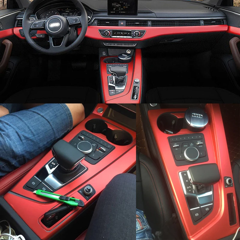 

For Audi A4 A5 B9 2017-2019 Interior Central Control Panel Door Handle 3D/5D Carbon Fiber Stickers Decals Car styling Accessorie