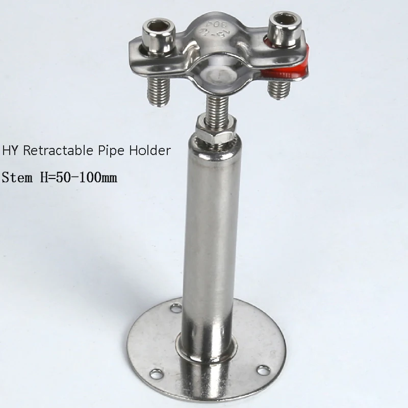 

1/2" to 1-1/2" H=50 to 100mm Retractable Pipe Hanger with Pallet, ss304 adjustable Pipe Clamp, Pipe Supporter Clip with Tray