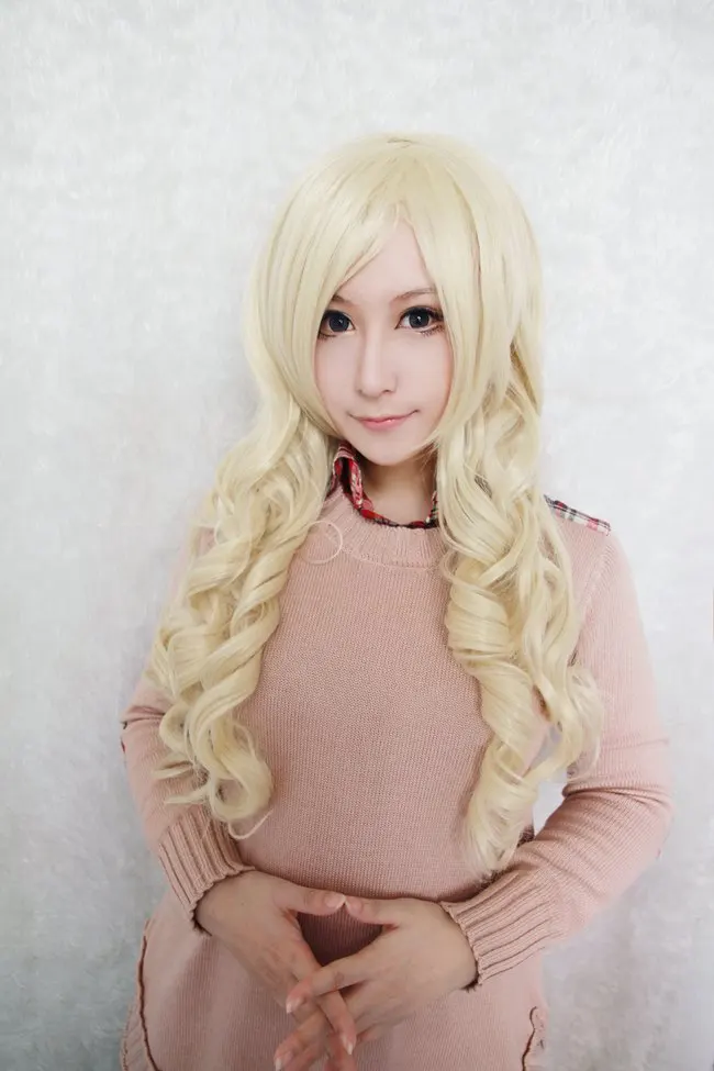 

MCOSER the most popular 80cm Long Touhou Project-Kirisame Marisa Light Gold Cosplay Costume Wig