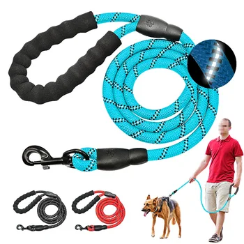 

Reflective Large Dog Leash Nylon Rope Pet Running Tracking Leashes Long Lead Dog Mountain Climbing Rope For Medium Large Big Dog