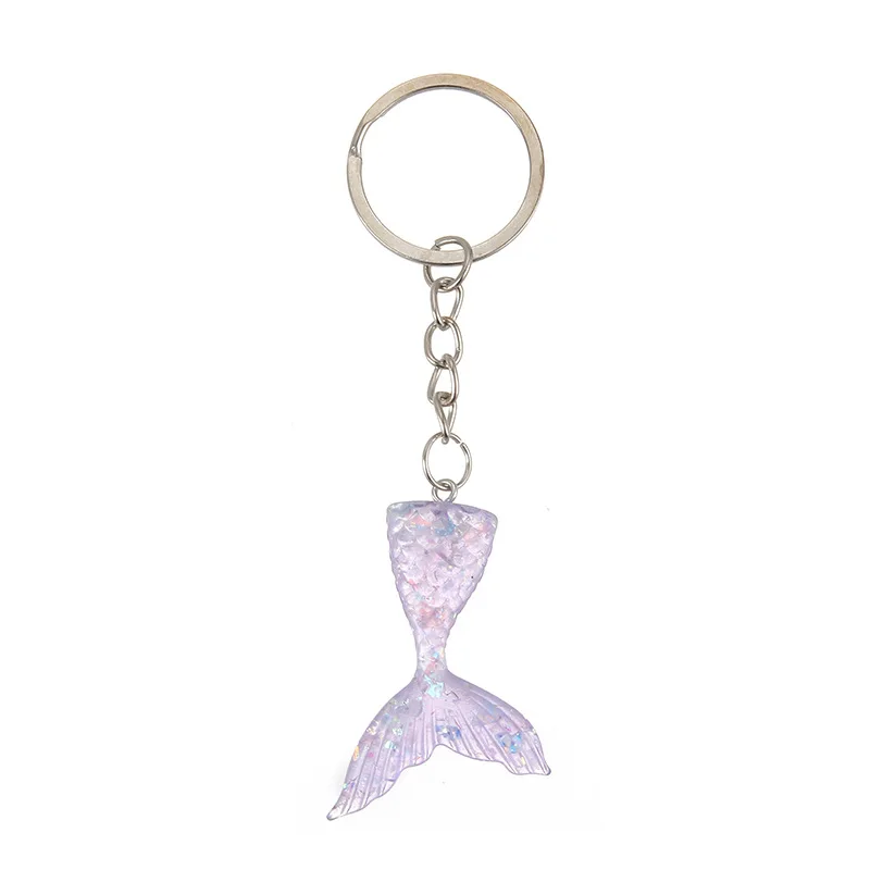 Креативный брелок для ключей «русалка», цветной Кристальный брелок с морским хвостом, держатель для ключей, сумка для девочек, подвеска украшения подарки - Цвет: 1