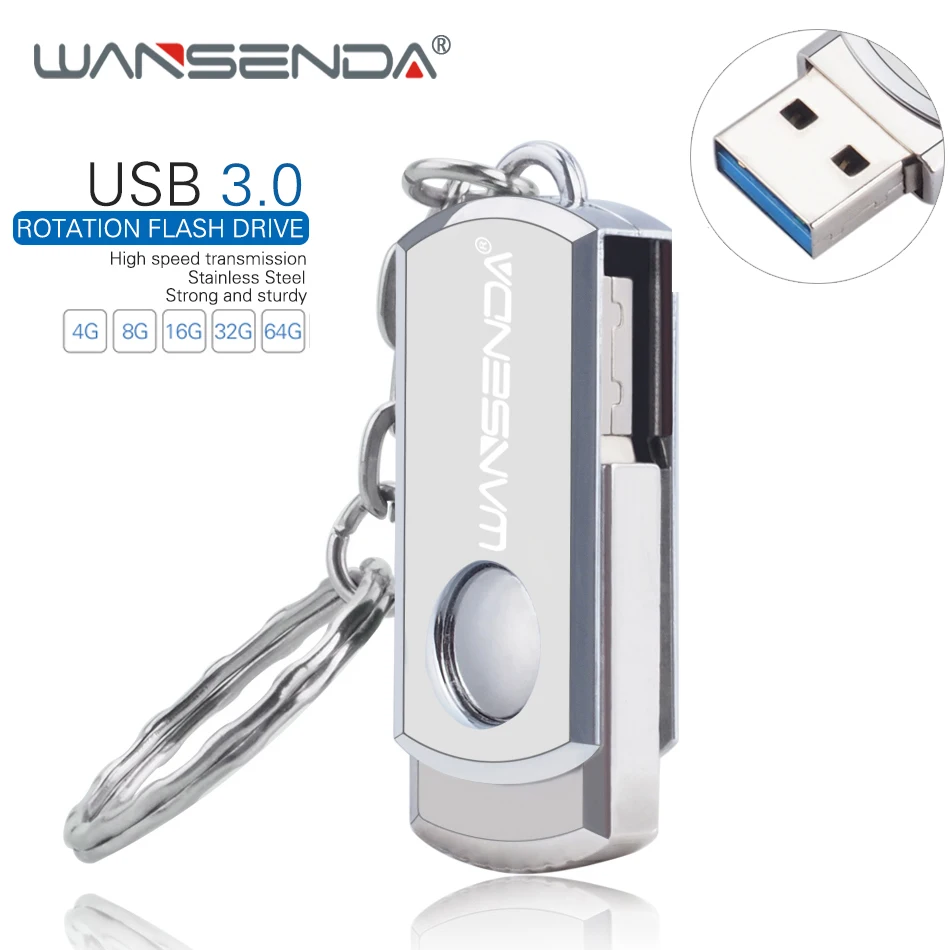 New Usb 3.0 WANSENDA Rotation Usb Flash Drive Pen Drive 4GB 8GB 16GB 32GB 64GB High Speed Pendrive USB Stick 3.0 Flash Drive
