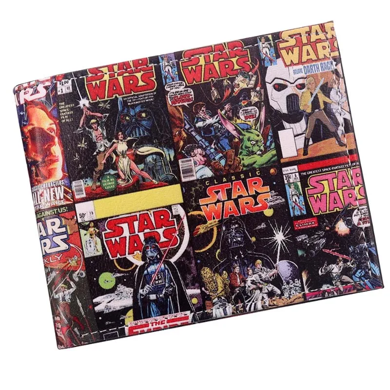 Comics star wars white knight darth vader 3D Short Wallet Bi-Fold Men Purse Young Students Card Holder - Цвет: SW-17