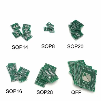 

30PCS PCB Board Kit SMD Turn To DIP Adapter Converter Plate FQFP 32 44 64 80 100 HTQFP QFN48 SOP SSOP TSSOP 8 16 24 28