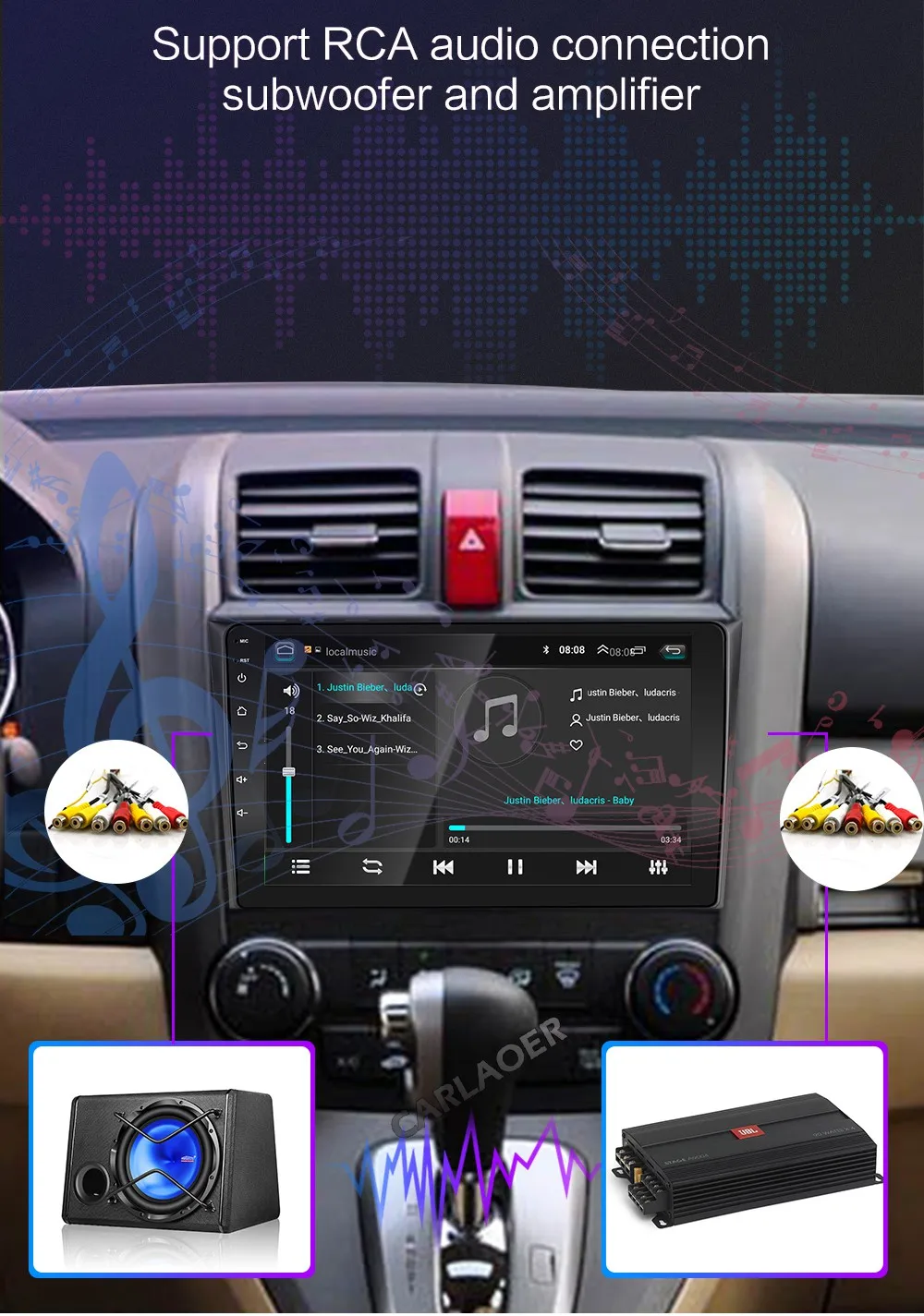 2G+32G For Honda CRV CR-V 2006- Car Radio Multimedia Player 2 din 9"Android 8.1 Auto Radio navigation stereo wifi navi gps