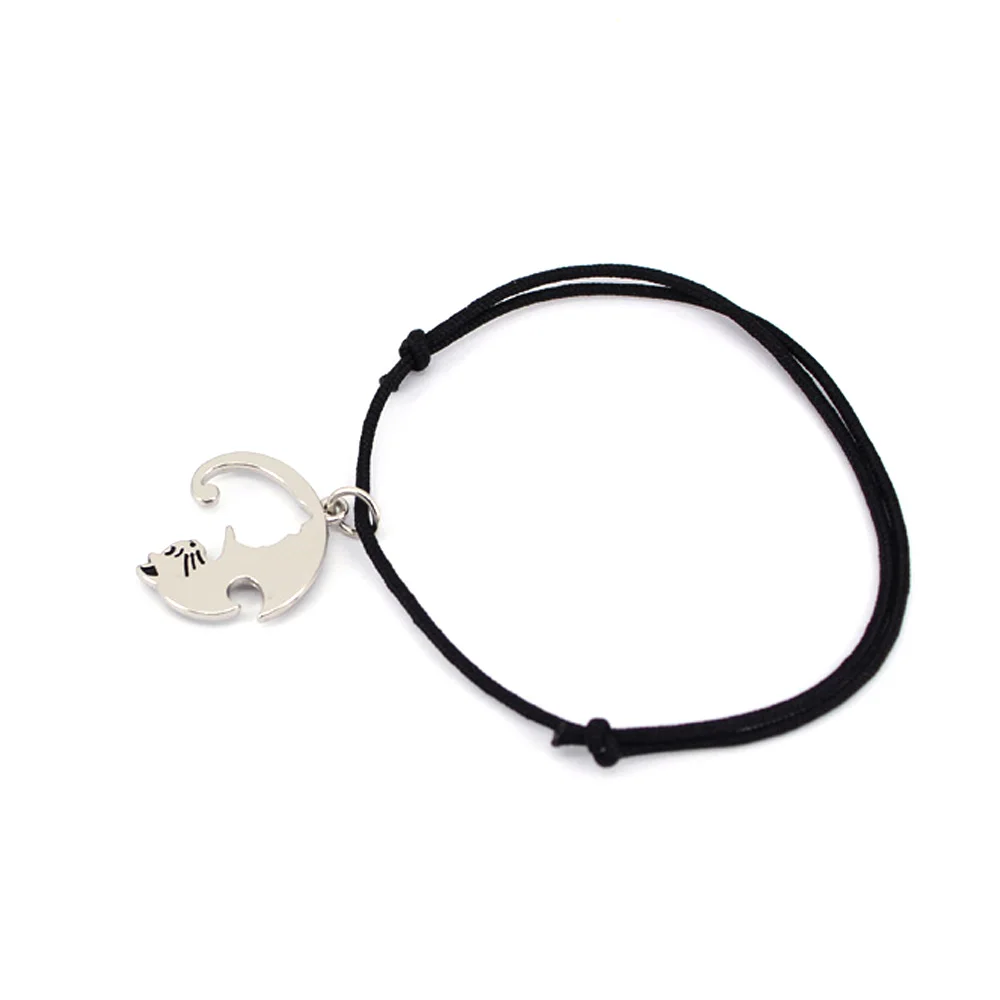 Hzew милые пары ювелирных изделий ожерелья в виде животных черный белый пара ожерелье кошка подвески ожерелье - Окраска металла: 10bracelet
