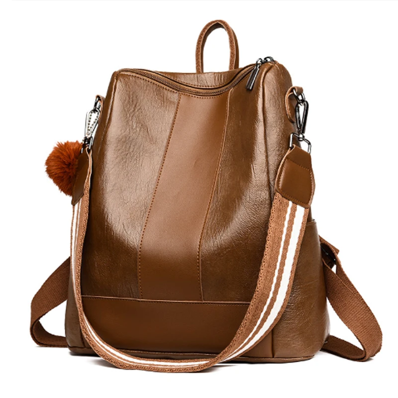 

litthing New PU Leather Ball Women Backpack Anti-thief Large Capacity School Bag For Teenager Girls Male Casual Travel Bags