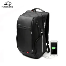 2017 Nuevo Estilo Mochila Portátil con USB de Carga de Nylon Resistente Al Agua bolso negro back pack para mujeres hombres mochila urbana de la ciudad 15/17