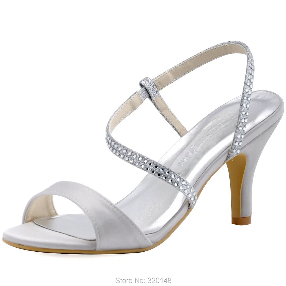 silver evening shoes