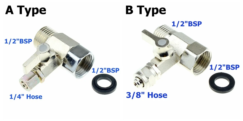 Тройник RO воды 1/" 3/8" OD шланг x 1/" BSP Женский Мужской резьба 3 ходовой металлический шаровой клапан для воздушного масла обратного осмоса аквариумная система