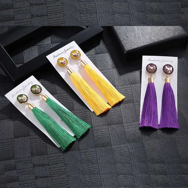 IMG_4216 Trendy Drop Earrings CatWomenLongBohemianDangleBlueBalckMetalBohoGold Tassel Earrings 2018 Jewelry