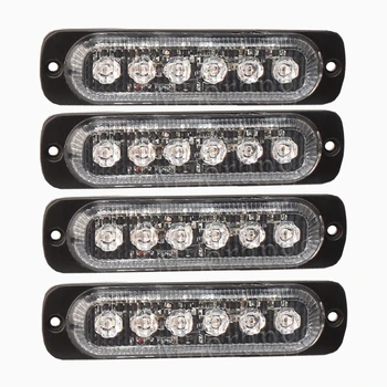 

MIZIAUTO 4x6 12 LED Super Bright 12V-24V Led Strobe Emergency Warning Light Police Flashing Lightbar Grille Truck Beacon LED